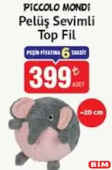 PİCCOLO MONDİ OYUNCAK PELUŞ SEVİMLİ TOP FİL 20 CM fiyat ve kampanya bilgisi
